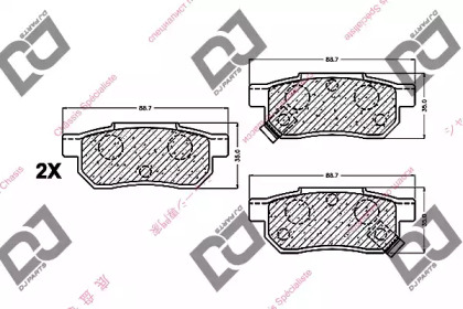 Комплект тормозных колодок DJ PARTS BP1252